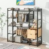 69"W Open-Style Wardrobe Metal Wardrobe with 2 Drawers, Shelves and Hanging Rail-ModernLuxe - 2 of 4