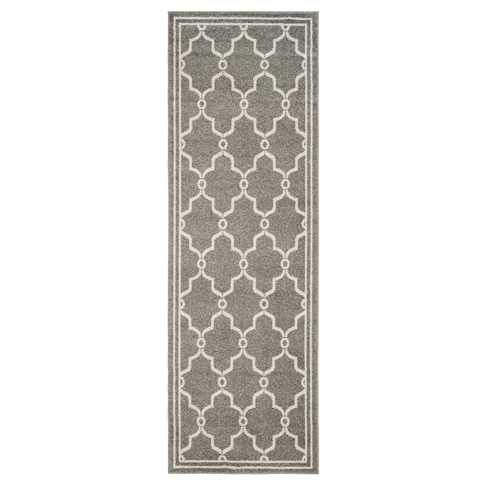 Prato 2'3inx9' Indoor/Outdoor Runner - Dark Gray/Beige - Safavieh