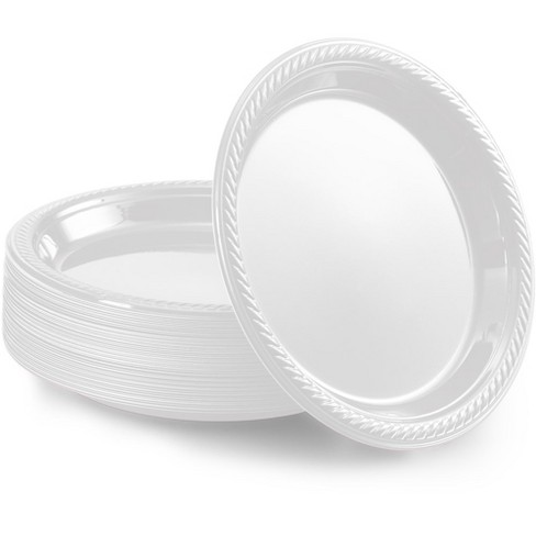 Sparksettings White Disposable Plastic Dessert Plates 7 Inches, Pack Of ...