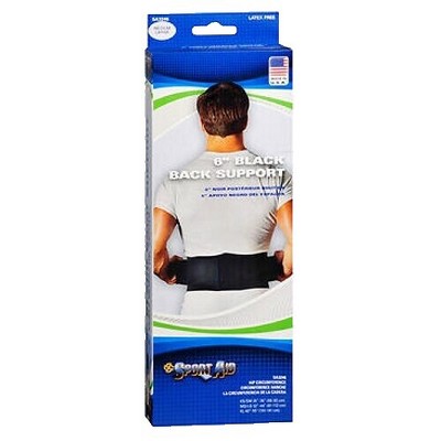 Sport Aid Back Belt Durofoam Support 6" Extra Small Black