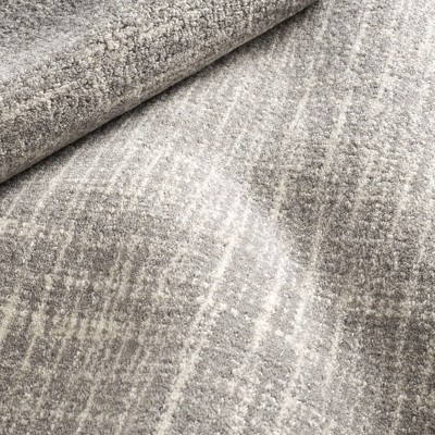 Hand Hooked Gray Wool Runner Rug with Ivory Accents, 2'5" x 8'