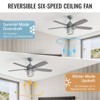 52" Rustic Caged Reversible 5-Blade Indoor Ceiling Fan with Light and Remote Industrial Farmhouse Ceiling Fans Dual Finish 5 Blades Ceiling Fans - 4 of 4