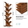 Aoibox 10 Tier Tree Bookshelf Floor Standing Wood Bookcase for Narrow Space Storage Organizer Home Office Brown - 3 of 4