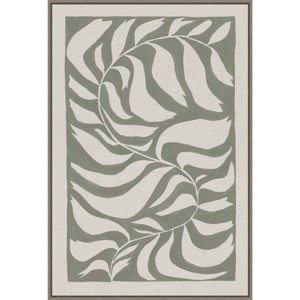 Amanti Art 23"x33" Winding Vine by Moira Hershey Framed Canvas Wall Art Print: Minimalist Botanical Lithograph - 1 of 4
