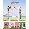 VEVOR Artificial Wedding Arch Flowers Kit, Pink Wedding Arch Flowers with Drapes Kit (5Pcs) - 2Pcs Floral Arrangement, 3Pcs Sheer Drapes,Multicolored - 3 of 4