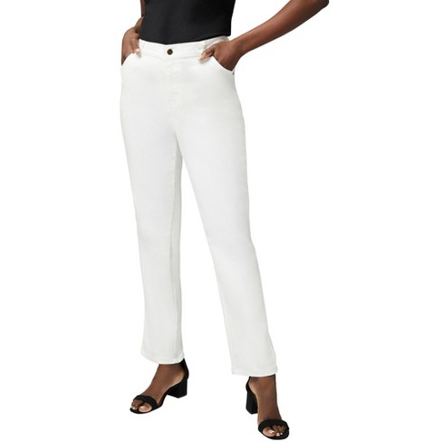 Jessica London Women's Plus Size Tall True Fit Stretch Denim Straight Leg  Jean - 20 T, White : Target