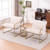 Set of 2 Modern Accent Chair with Arm Pockets, Upholstered Armchair with Metal Frame for Living Room and Bedroom 4W - ModernLuxe - 4 of 4