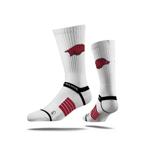 NCAA Arkansas Razorbacks Premium Knit Crew Socks - White - 1 of 2