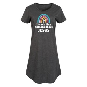 Women's - Instant Message - Teach About Jesus Graphic T-shirt Dress - 1 of 4