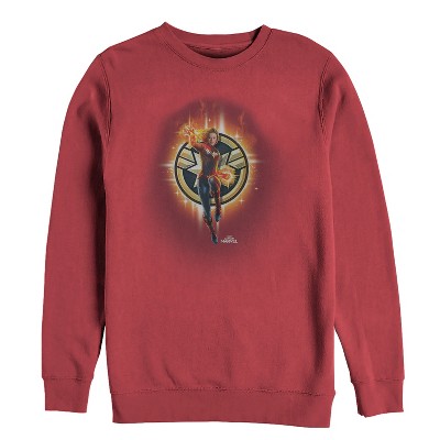 Men's Marvel Captain Marvel Flame Star Symbol Sweatshirt - Red - Large ...