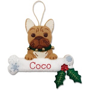Personalized Felt Dog Christmas Ornament Kit, French Bulldog | MerryStockings - 1 of 1