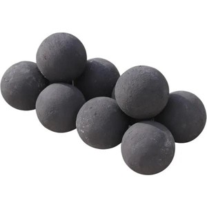 3 Inch Hollow Ceramic Fire Balls, Set 10 Fireplace Balls, Modern Accessory for Indoor/Outdoor Fire Pits or Fire Tables, Brushed Concrete Look, Black - 1 of 4