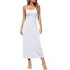 Women Full Slip Under Dresses Sleeveless Adjustable Spaghetti Strap Cami Maxi Dress Nightgowns Sleepwear - 4 of 4