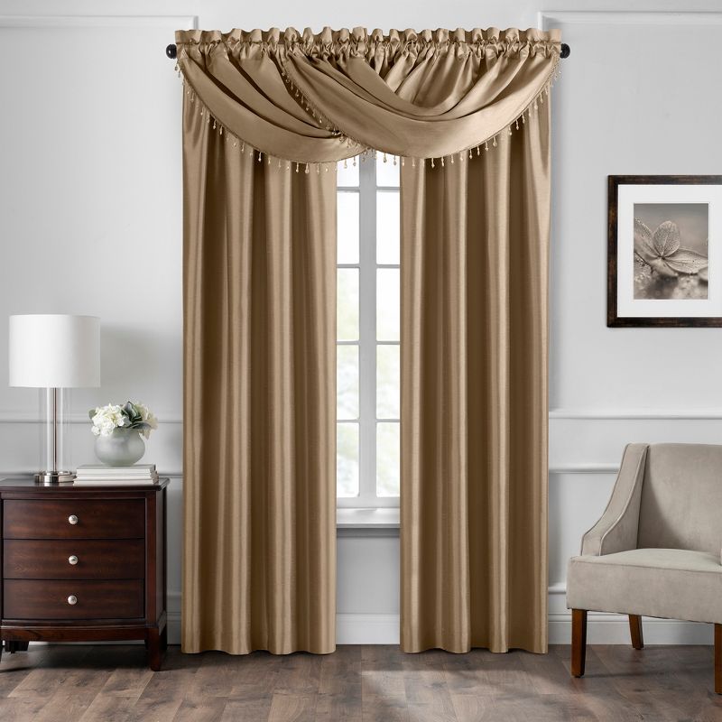 Colette Faux Silk Blackout Single Window Curtain Panel - Elrene Home Fashions, 3 of 7