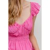 August Sky Women's Ruched Layered Ruffle Sleeve Midi Dress - 4 of 4