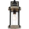 John Timberland Stan Industrial Outdoor Wall Light Fixtures Set of 2 Gray Black Motion Sensor Dusk to Dawn 15 1/2" Clear Glass for Post - 3 of 4