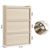 Shoe Cabinet with 3 Flip Drawers, Wooden Shoe Organizer with Adjustable Shelf, Shoe Storage - 2 of 4