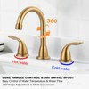 WOWOW 8 in. Widespread Double Handle Bathroom Faucet with Drain Kit Included in Brushed Nickel - 3 of 4