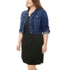 Agnes Orinda Women's Plus Size Cropped Long Sleeve Trendy Fashion Denim Jean Jackets - 2 of 4