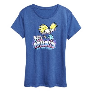 Women's - Hey Arnold! - Airbrush Arnold Short Sleeve Graphic T-Shirt - 1 of 4