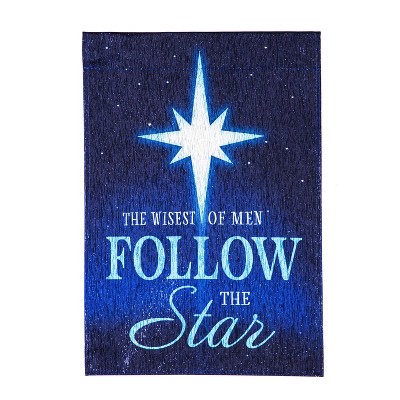 Evergreen Follow the Star Garden Glisten Flag