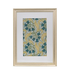 24"x32" Smithsonian Floral Gold Framed Wall Art Canvas - A&B Home: Transitional Style, Botanical Subject, Vertical Orientation - 1 of 4