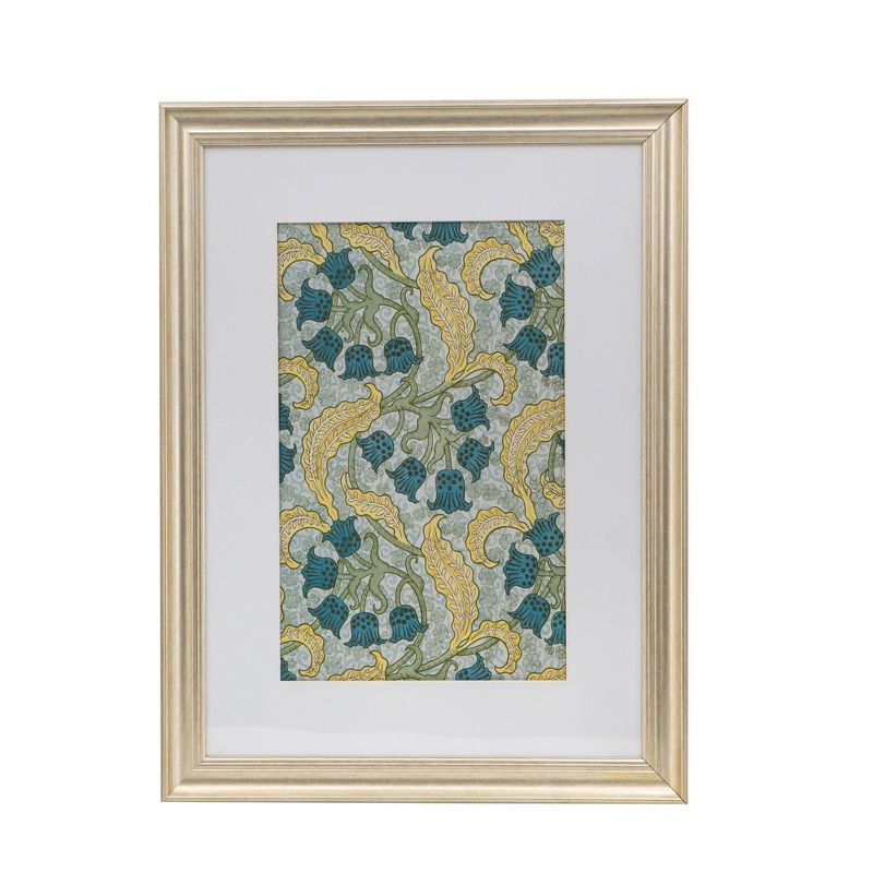 24&#34;x32&#34; Smithsonian Floral Gold Framed Wall Art Canvas Green/Blue - A&#38;B Home, 1 of 22