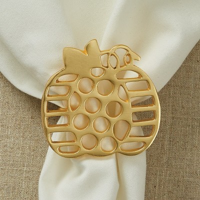 Split P Gold Pumpkin Napkin Ring Set of 4