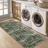 Area Rug Vintage Floral Distressed Print Pattern Rug, Soft Washable Non-Slip Low-Pile Indoor Carpet for Bedroom, Living Room - 2 of 4
