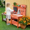 VEVOR Mud Kitchen for Kids, Wooden Toy Play Kitchen Set, Outdoor Toddler Grocery Store Playset for Boys & Girls, Pretend Play Kitchen, Orange - 2 of 4