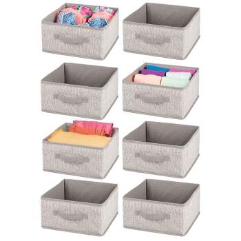 mDesign Soft Fabric Dresser Drawer/Closet Divided Storage Organizer Bins  for Bedroom - Holds Lingerie, Bras, Socks