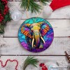 Forest Giants Elephant Stained Glass Style Ceramic Ornament, Safari Animals Christmas Gift and Decor| OrnamentallyYou - 4 of 4