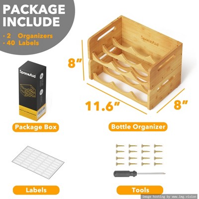 SpaceAid Water Bottle Organizer with Labels for Kitchen and Pantry,2 Pack 3-Slot, Hold 6 Bottles — фото 5
