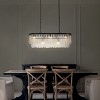 ALOADECOR 5-Light 39'' Matte Black Rectangle Elegant Textured Glass Chandelier Vintage Art Glass Pendant Light For Dining Room Ktichen Island - 4 of 4