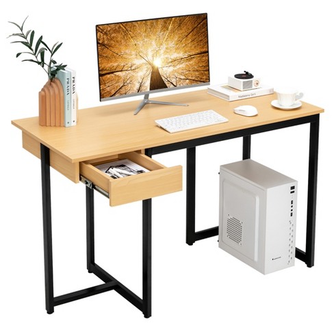 Costway 22 Wide Computer Desk Writing Study Laptop Table W/ Drawer &  Keyboard Tray White\black : Target