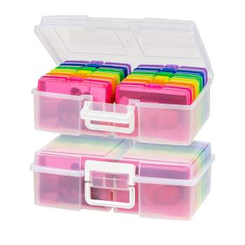 IRIS USA 10 Pack Small/Medium/Large Plastic Hobby Art Craft Supply Organizer  Storage Containers with Latching Lid, for Pencil, Lego, Crayon, Ribbons,  Tape, Beads, Sticker, Yarn, Ornaments, Stackable, Clear