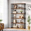 Tribesigns 6-Tier Tall Bookshelf, 67" Wood Display Rack for CDs/Movies/Books, Industrial Bookcase Storage Shelving Unit for Living Room - 2 of 4