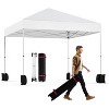 10x10 Pop Up Canopy Tent, Shade Canopy with 3 Side Walls, Outdoor Commercial Canopy Instant Shelter with Roller Bag, White - 3 of 4