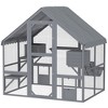 PawHut Large Catio Outdoor Cat Enclosure, Wooden Cat House for Multiple Kittens, with Waterproof Cover, Condos, Platforms, Bridge, Doors - 4 of 4