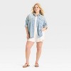 Women's Long Sleeve Star Embroidered Western Shirt - Universal Thread™ Light Wash - 3 of 4