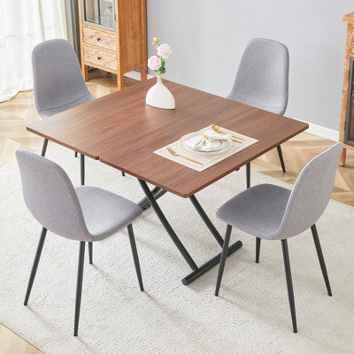 5 Piece Dining Table Set Kitchen Table Set with 4 Upholstered Chairs & Adjustable Height Table - ModernLuxe