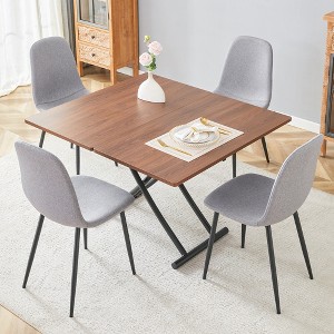 5 Piece Dining Table Set Kitchen Table Set with 4 Upholstered Chairs & Adjustable Height Table - ModernLuxe - 1 of 4
