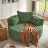 1pc Oversized Swivel Lounge Chair, Chenille Upholstered Barrel Seat with Removable Pillows, No Legs Needed - Coolbibila - 3 of 4