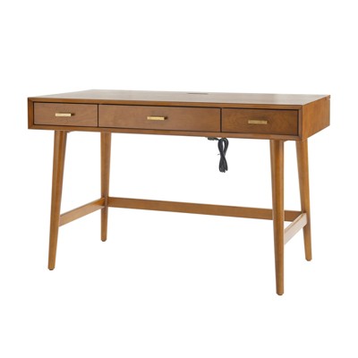 Will 48" Mid Century Modern Computer Desk with USB | ARTFUL LIVING DESIGN