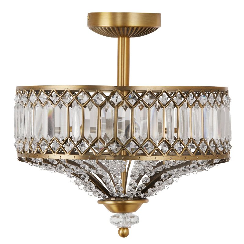 15.25&#34; Glass/Metal Tiered Jeweled Semi Flush Mount Ceiling Lights - River of Goods, 1 of 14