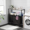 Laundry Sorters with 3 X 45L Laundry Bags & 2 Tier Adjustable Storage Shelf, Pull-Out and Removable Oxford Fabric Laundry Baskets, Black - 4 of 4