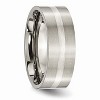 Black Bow Jewelry Titanium & Sterling Silver Inlay, 8mm Satin Flat Comfort Fit Band - 4 of 4