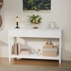 Wavy Entryway Table with Drawers, 51" Console Table with Storage Shelf, Narrow Sofa Table, Entry Table for Living Room, Hallway, White - 2 of 4