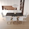 9-Piece Extendable Dining Set with Rectangle Kitchen Table and 8 C-shaped Tube Armless Chairs - 2 of 4