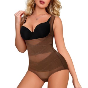 NEBILITY Shapewear for Women Tummy Control Bodysuit Faja Body Shaper Waist Trainer Snatched Corset Body Suit - 1 of 4